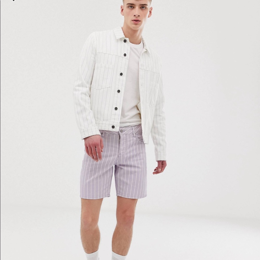 ASOS stripe lavender shorts